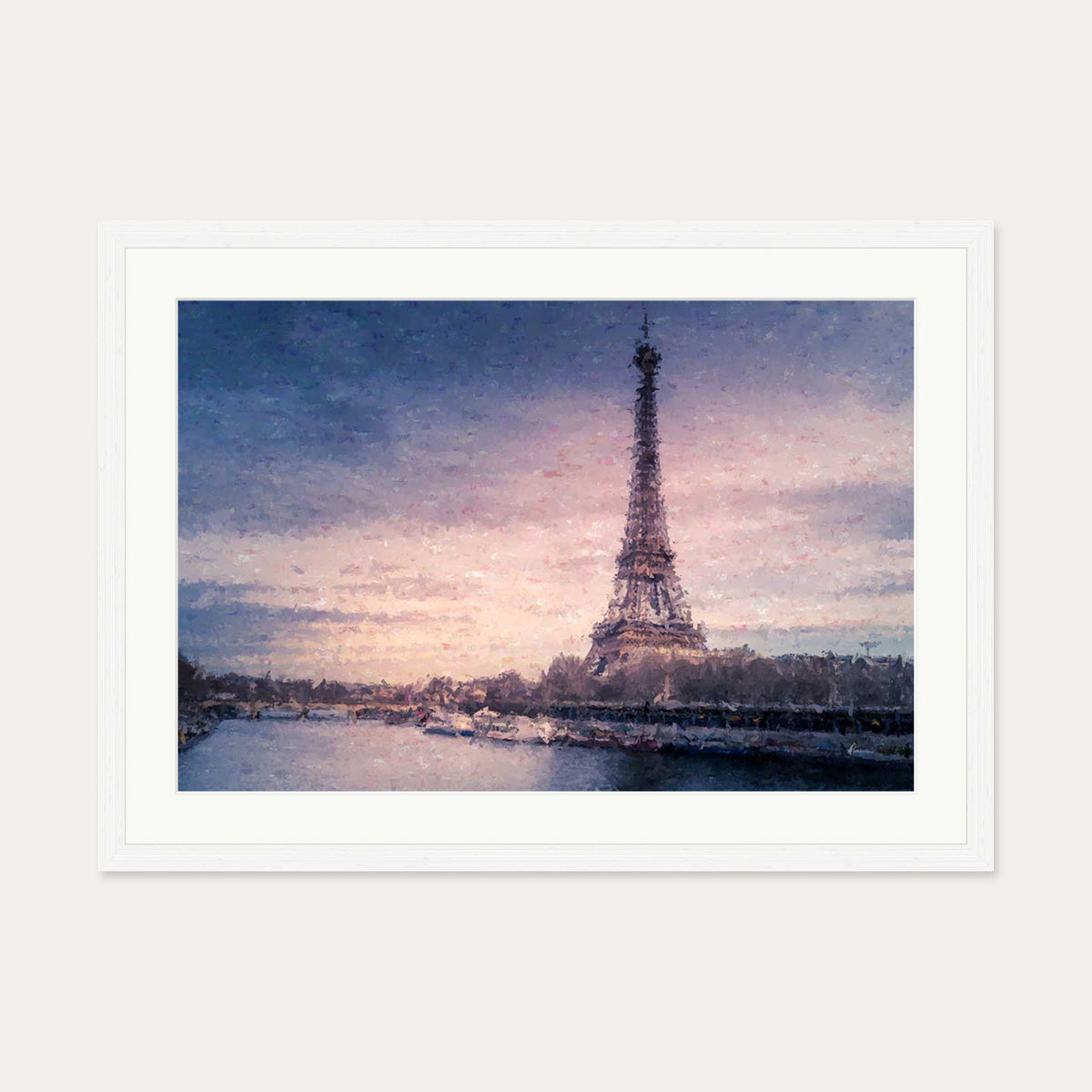 Romance In Paris Art Print — 50 x 70 cm — White Frame