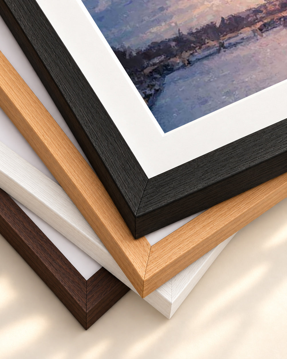 Romance In Paris Art Print — framed print corner with 5 cm mount and bevel