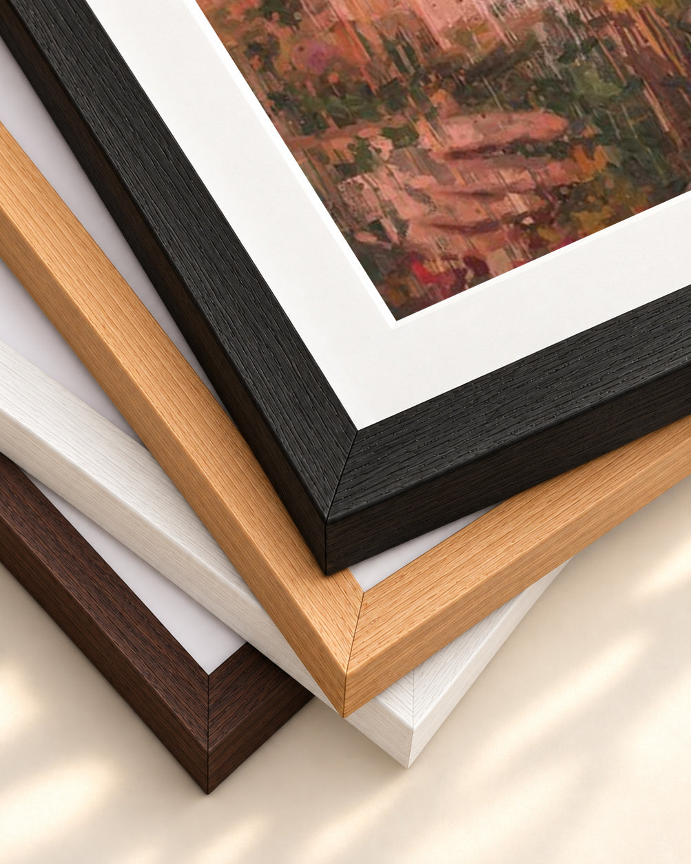 Rose Bath Art Print — framed print corner with 5 cm mount and bevel