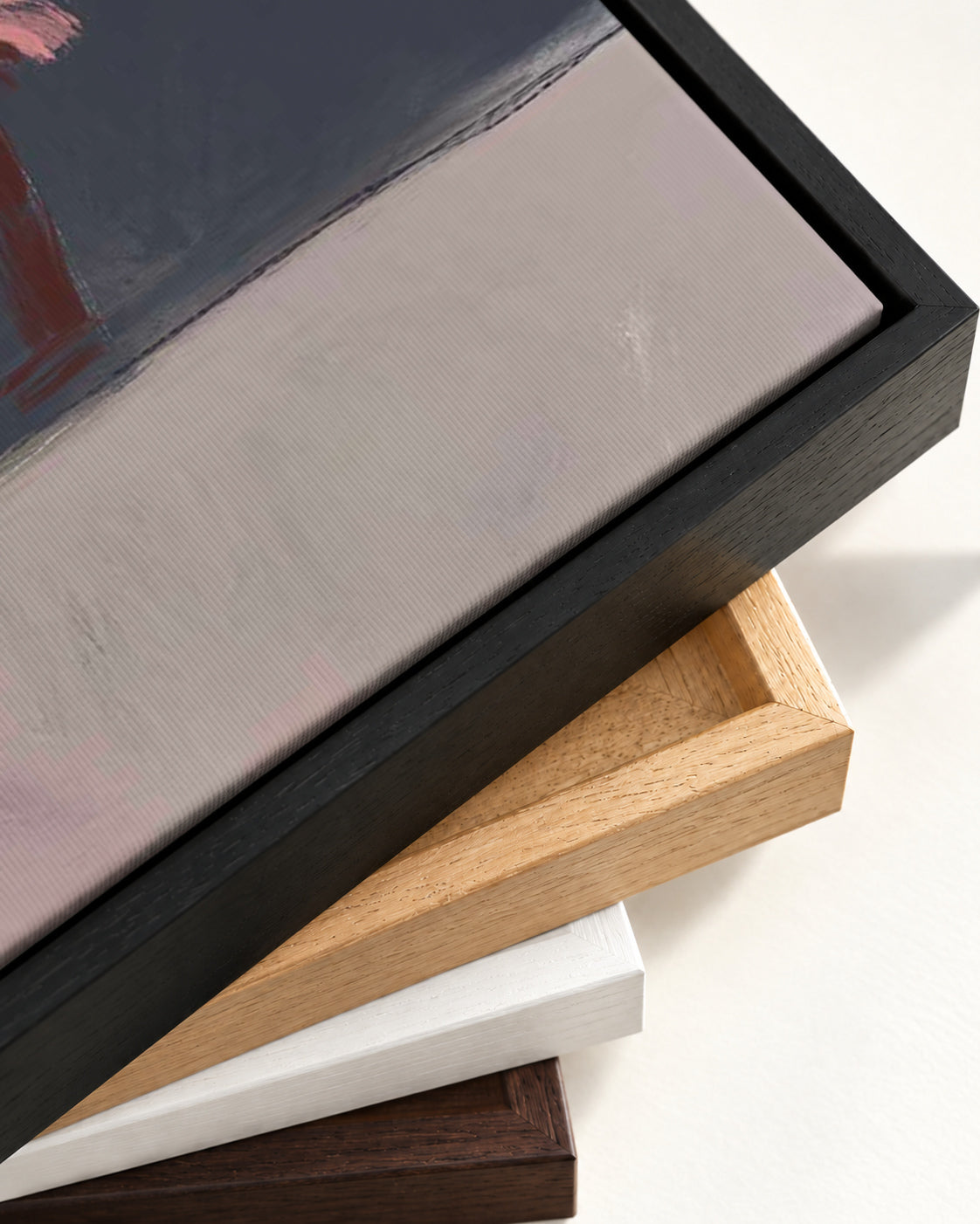 Rose Study Canvas Art — framed canvas corner and wrapped canvas detail