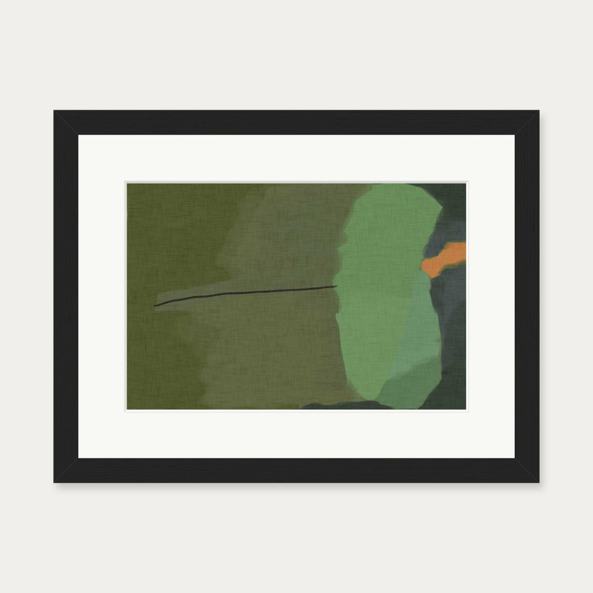 Rothko Green Art Print — 30 x 40 cm — Black Frame