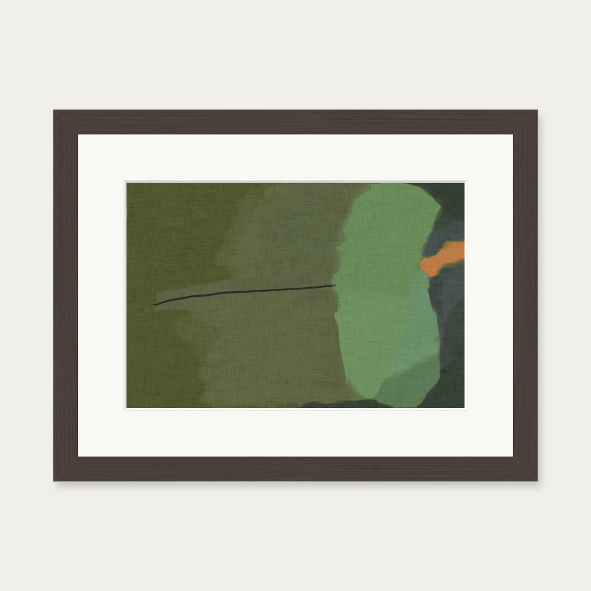 Rothko Green Art Print — 30 x 40 cm — Brown Frame