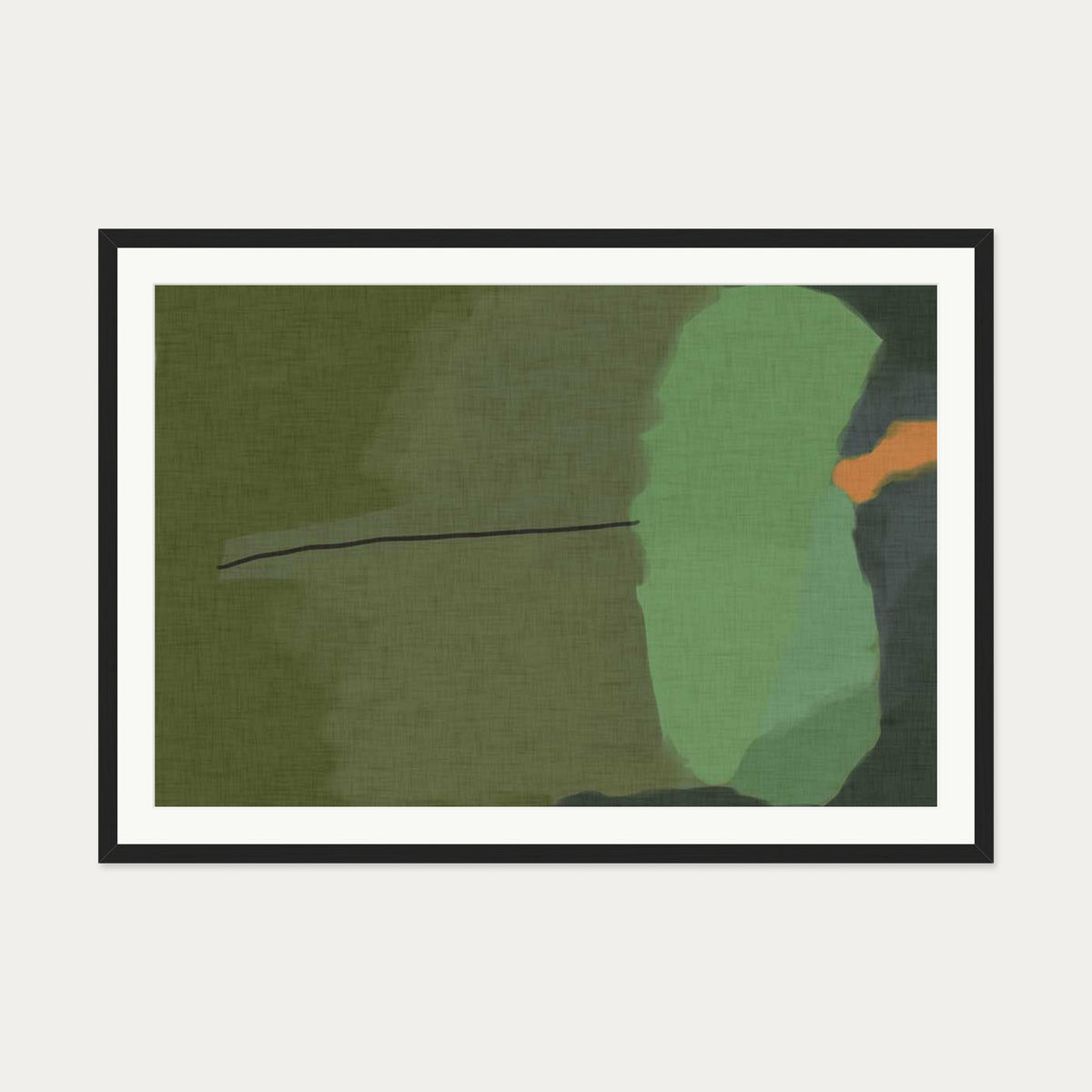 Rothko Green Art Print — 70 x 100 cm — Black Frame