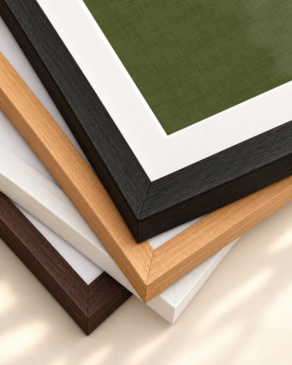 Rothko Green Art Print — framed print corner with 5 cm mount and bevel