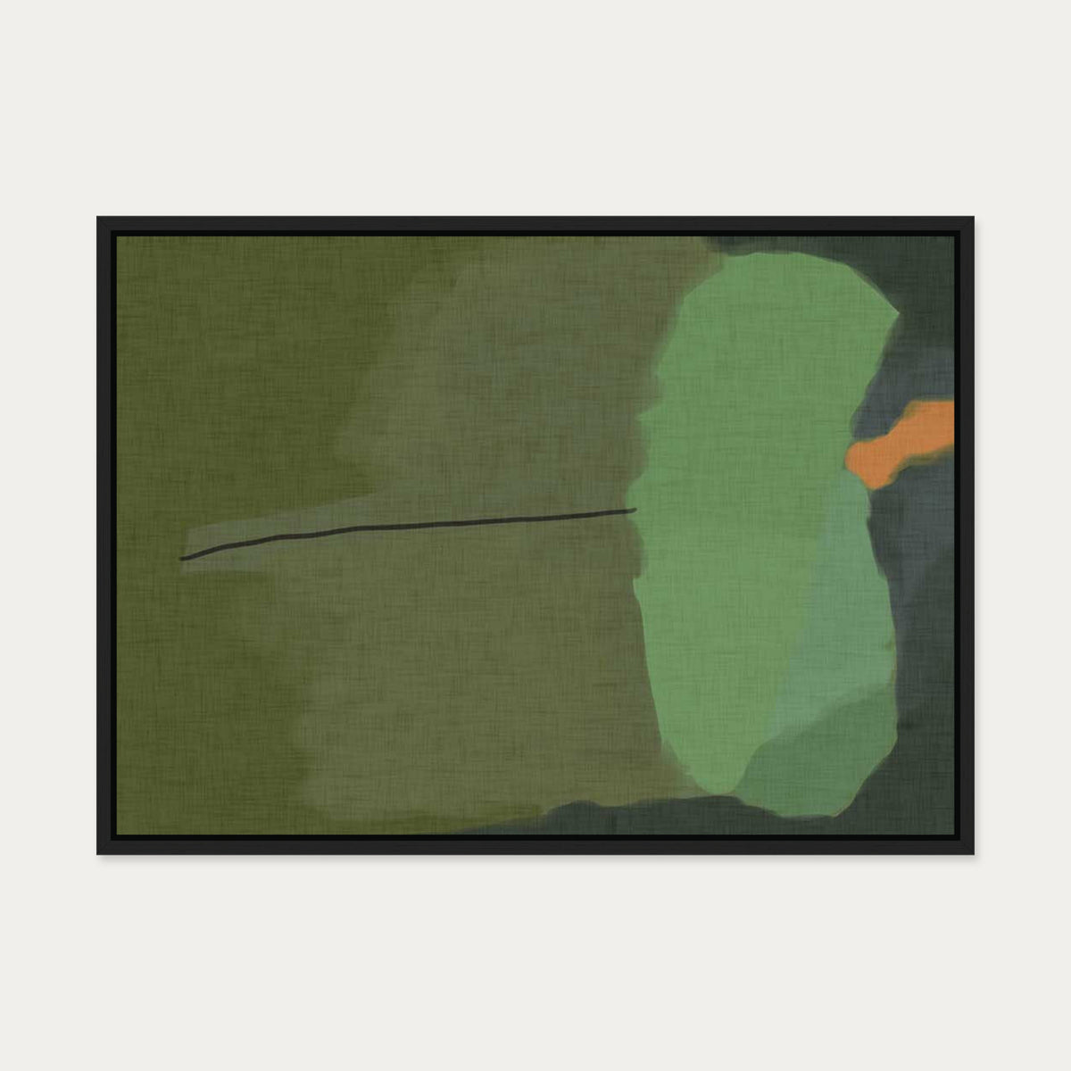 Rothko Green Canvas Art — 50 x 70 cm — Black Frame