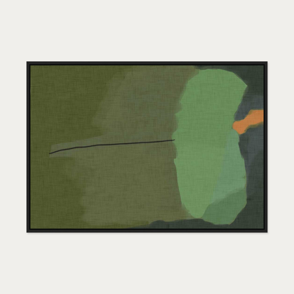 Rothko Green Canvas Art — 70 x 100 cm — Black Frame