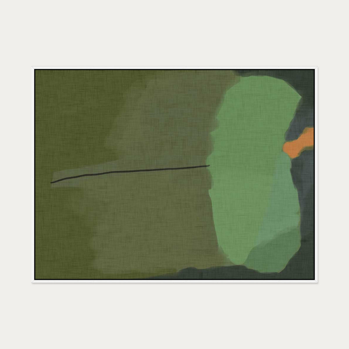 Rothko Green Canvas Art — 90 x 120 cm — White Frame
