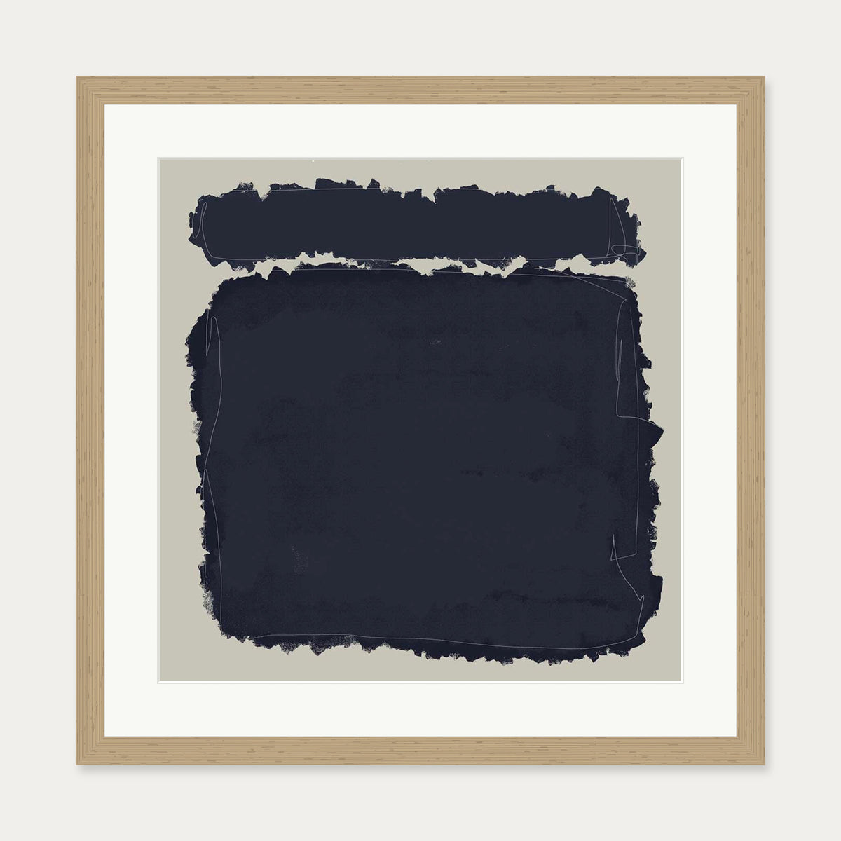 Rothko Illustrations Art Print — 50 x 50 cm — Oak Frame