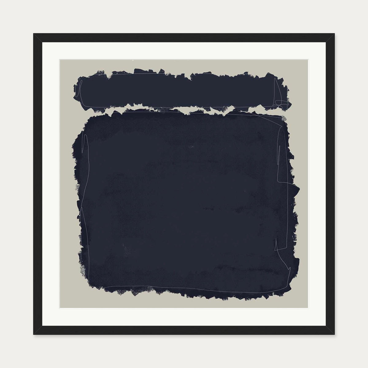 Rothko Illustrations Art Print — 70 x 70 cm — Black Frame