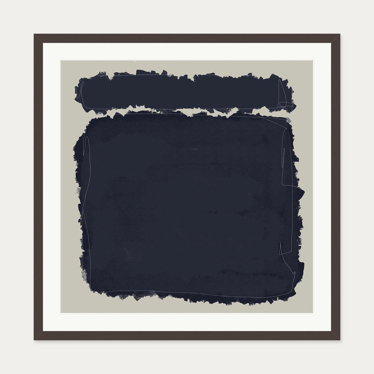 Rothko Illustrations Art Print — 70 x 70 cm — Brown Frame