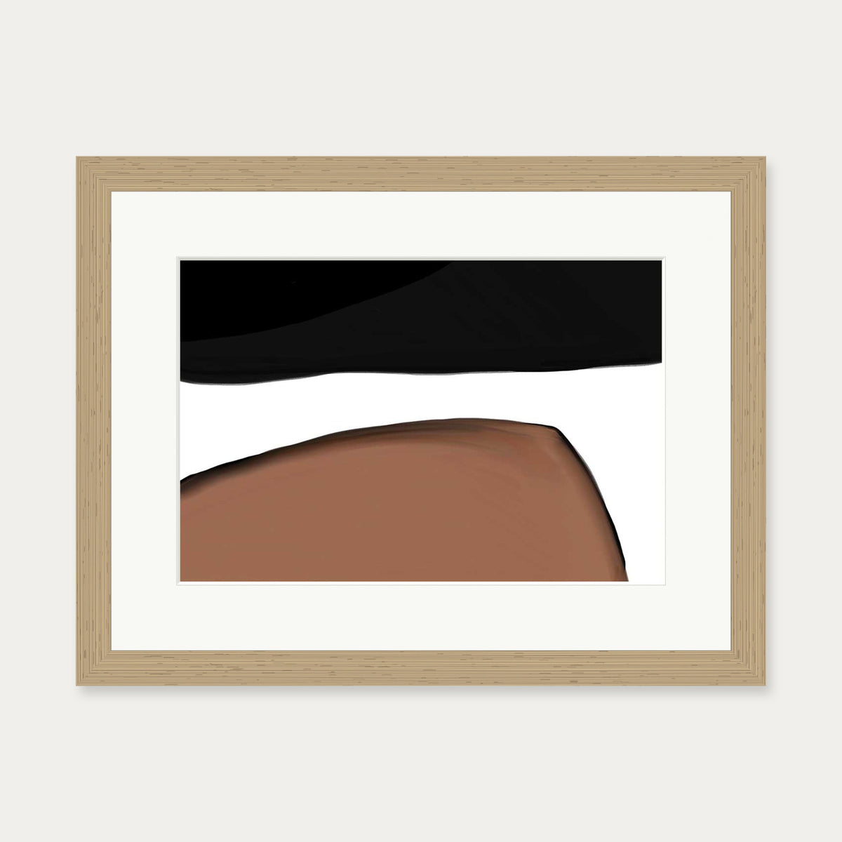 Rounded Cave Art Print — 30 x 40 cm — Oak Frame