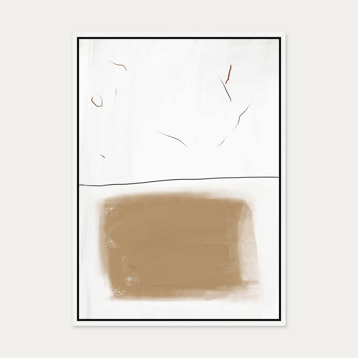 Rustic Lines Canvas Art — 50 x 70 cm — White Frame