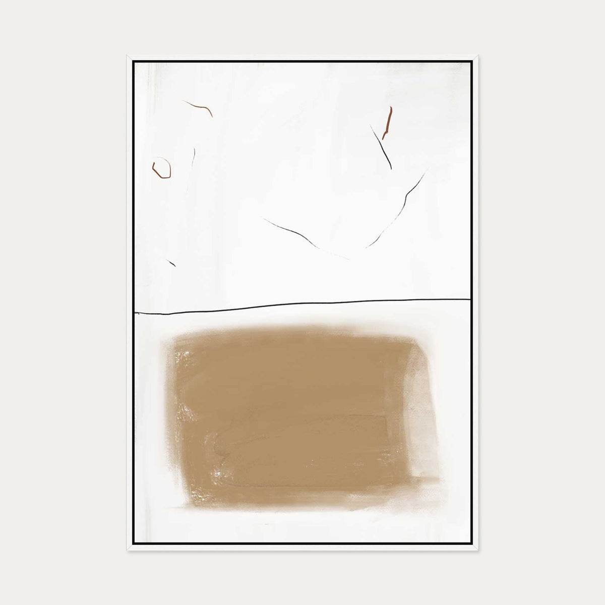 Rustic Lines Canvas Art — 70 x 100 cm — White Frame