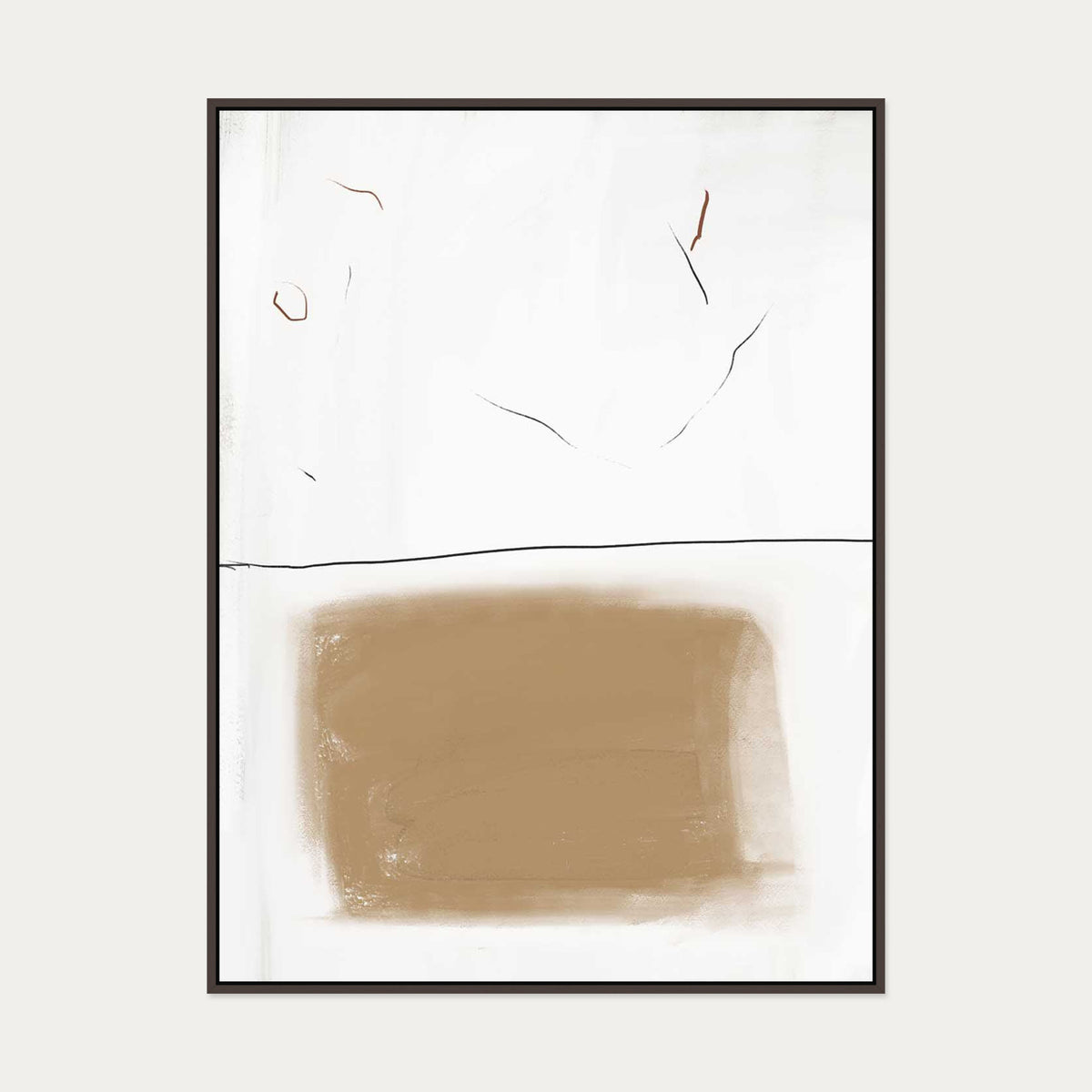 Rustic Lines Canvas Art — 90 x 120 cm — Brown Frame