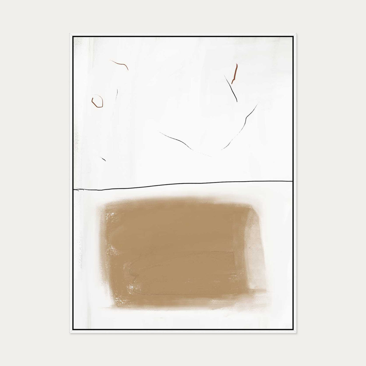Rustic Lines Canvas Art — 90 x 120 cm — White Frame