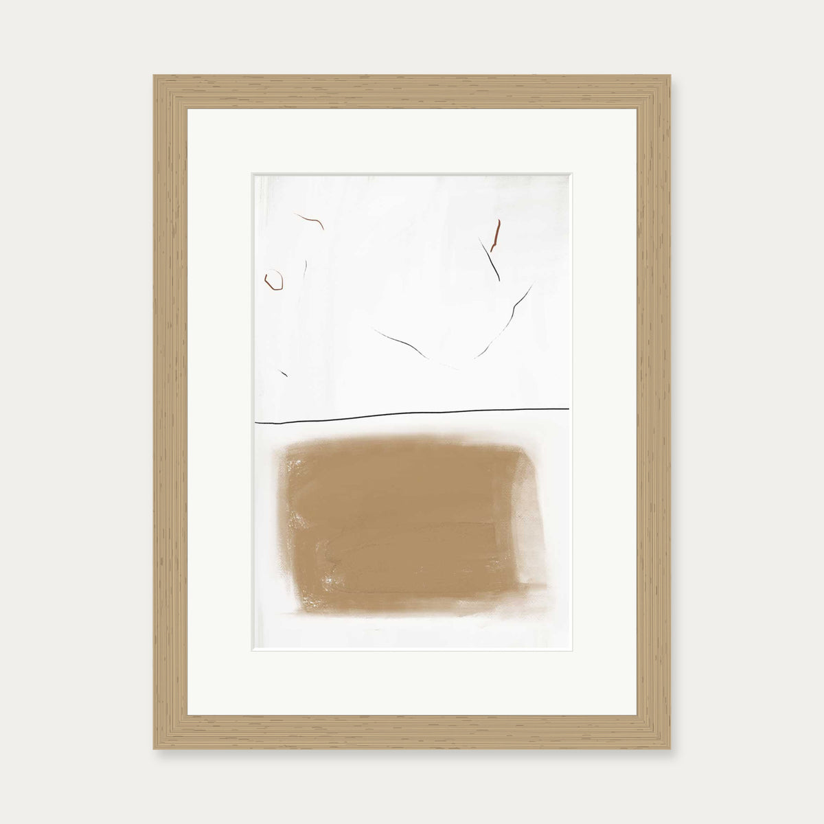 Rustic Lines Art Print — 30 x 40 cm — Oak Frame