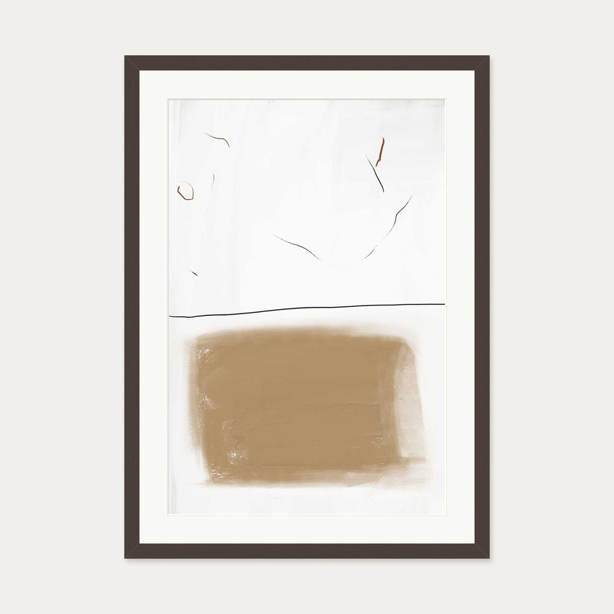 Rustic Lines Art Print — 50 x 70 cm — Brown Frame