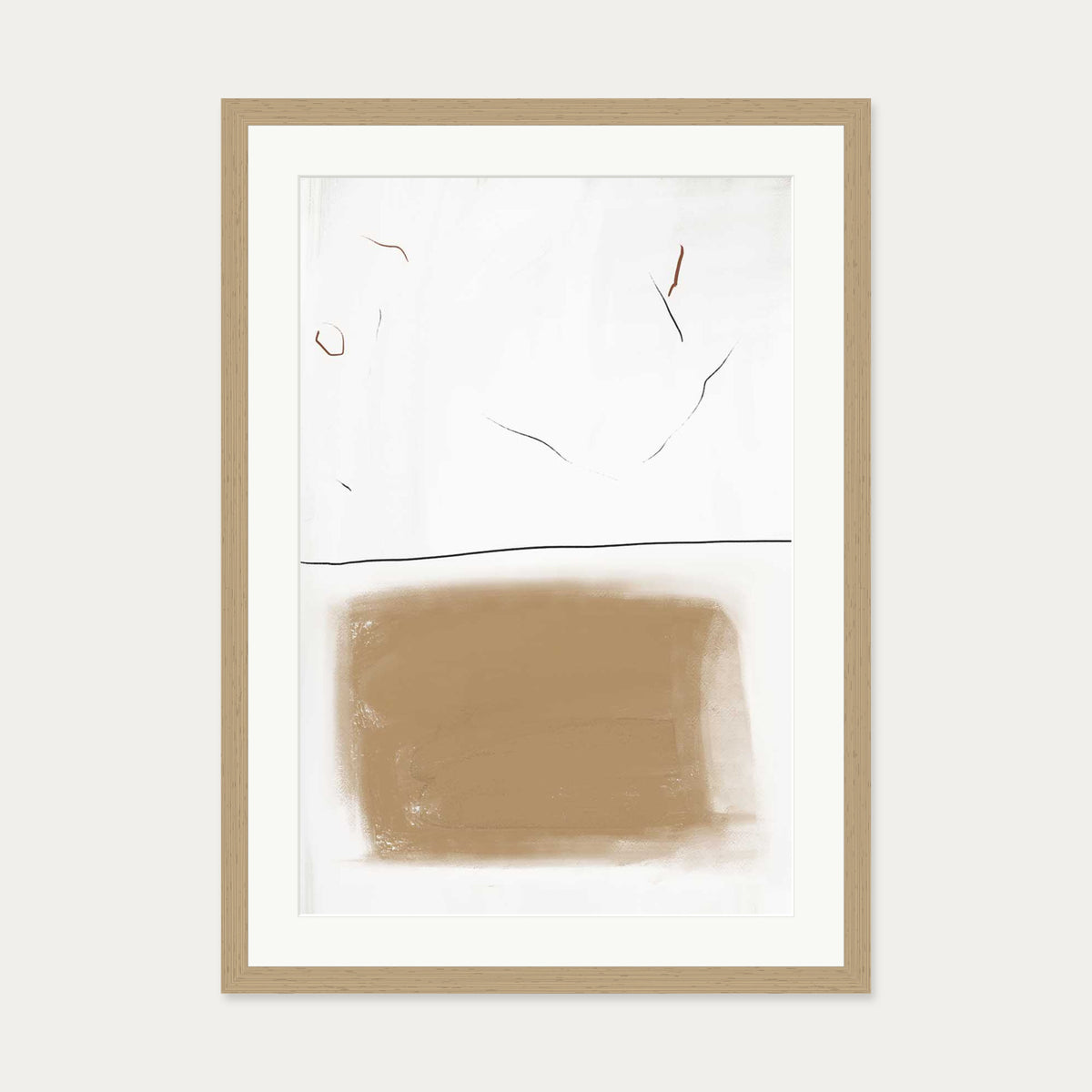 Rustic Lines Art Print — 50 x 70 cm — Oak Frame