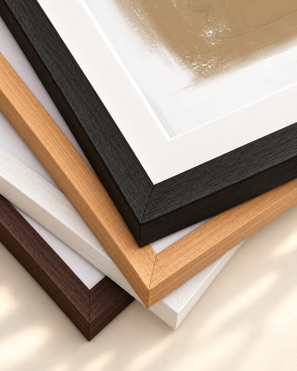 Rustic Lines Art Print — framed print corner with 5 cm mount and bevel