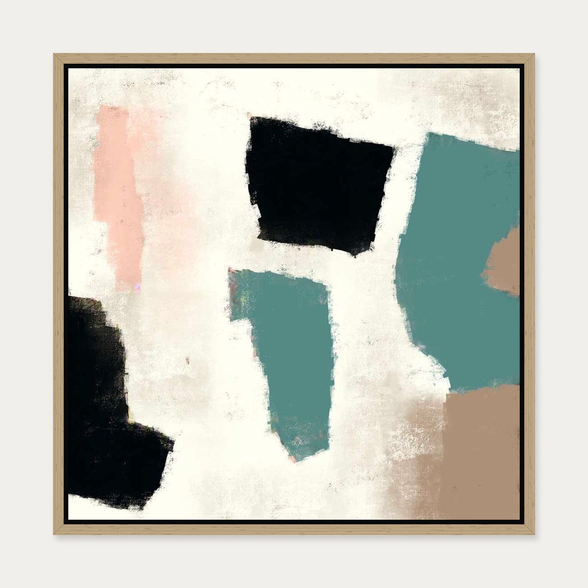 Rustic Shapes Canvas Art — 50 x 50 cm — Oak Frame