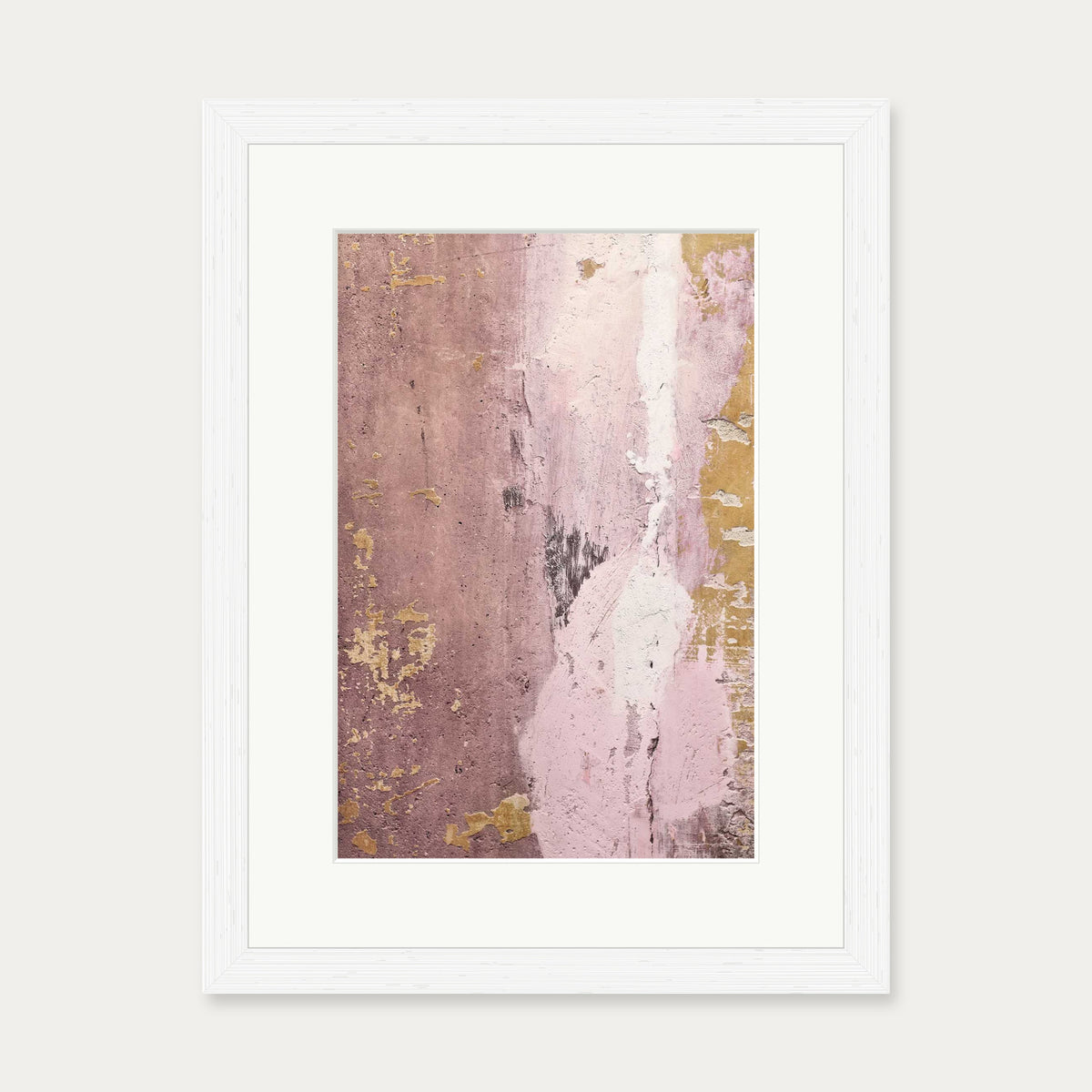 Rusty Pink Texture Wall Art Print — 30 x 40 cm — White Frame