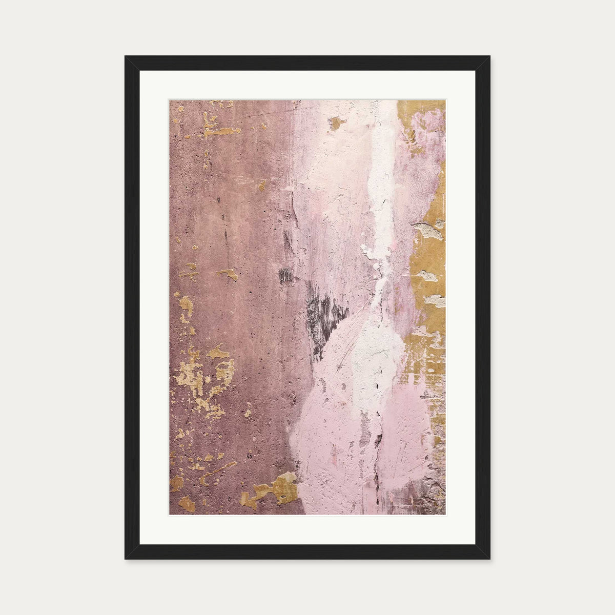 Rusty Pink Texture Wall Art Print — 50 x 70 cm — Black Frame