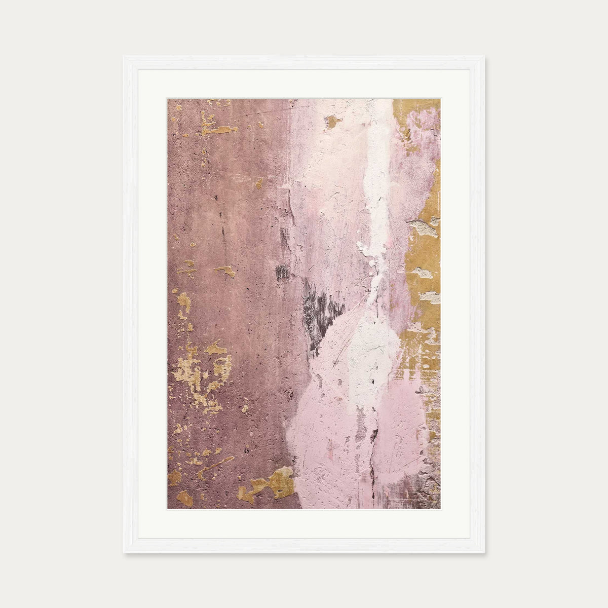 Rusty Pink Texture Wall Art Print — 50 x 70 cm — White Frame