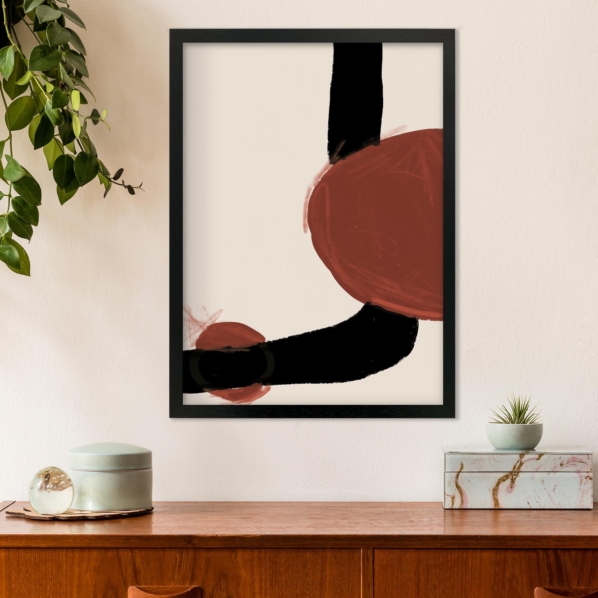 Rusty Red Marks Framed Print