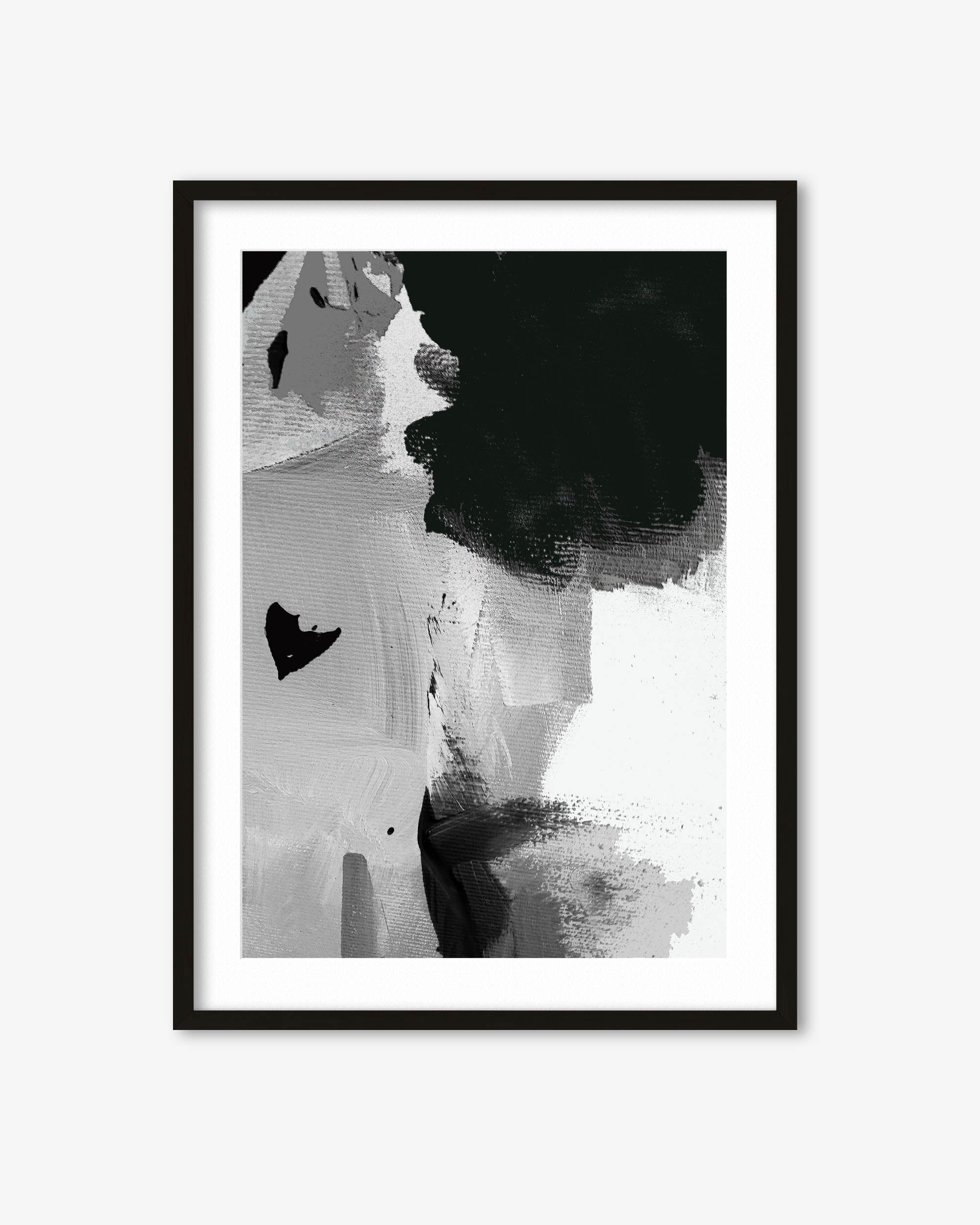 Mono Brush Strokes Art Print