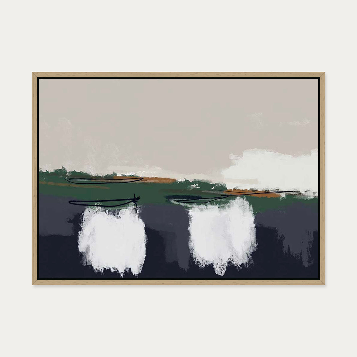 Sailing Canvas Art — 50 x 70 cm — Oak Frame