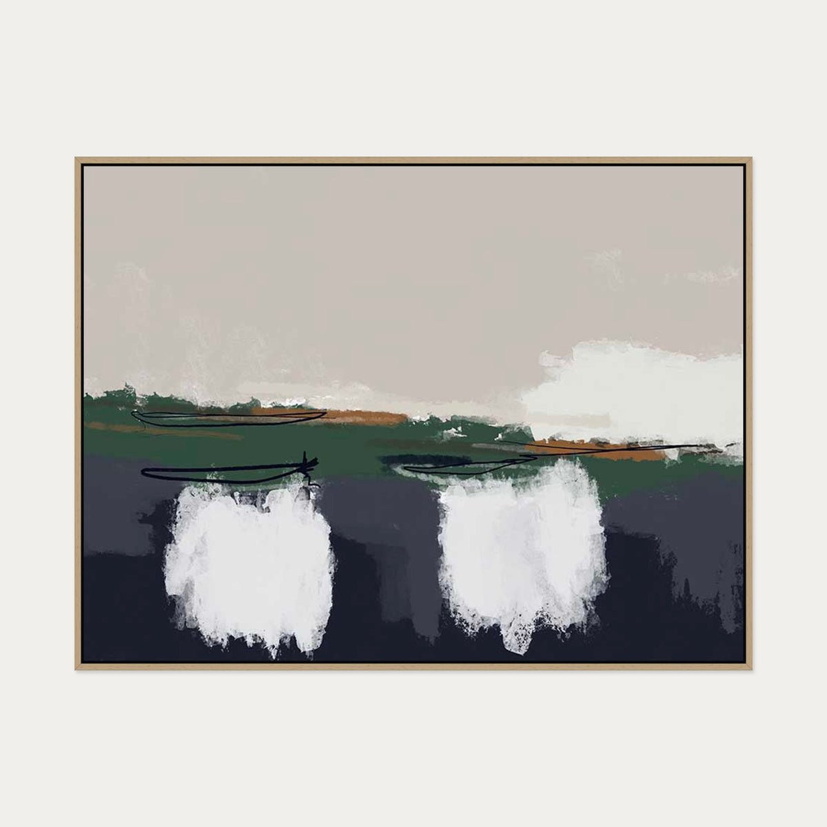 Sailing Canvas Art — 90 x 120 cm — Oak Frame