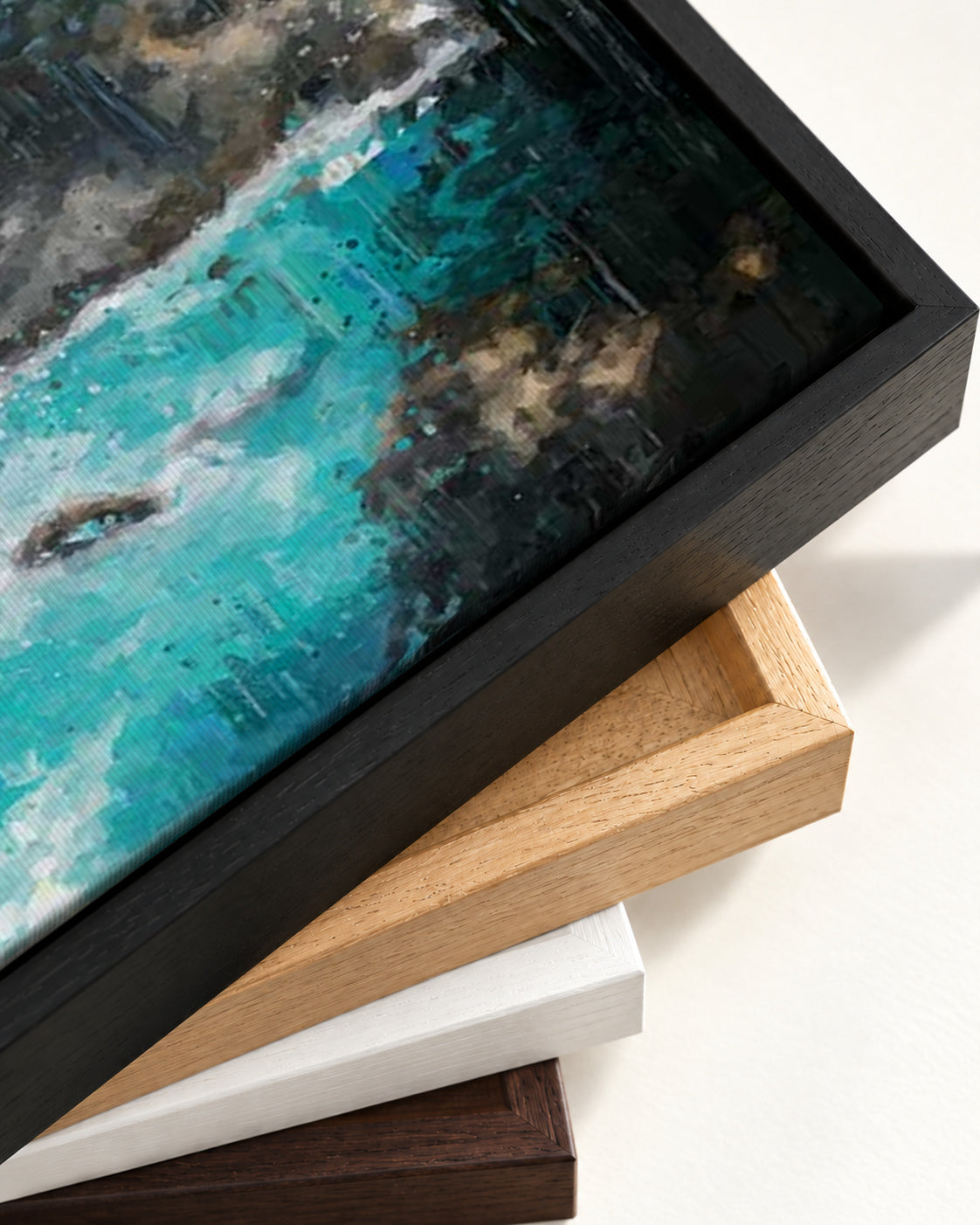 Sandy Bay Painting Canvas Art — framed canvas corner and wrapped canvas detail