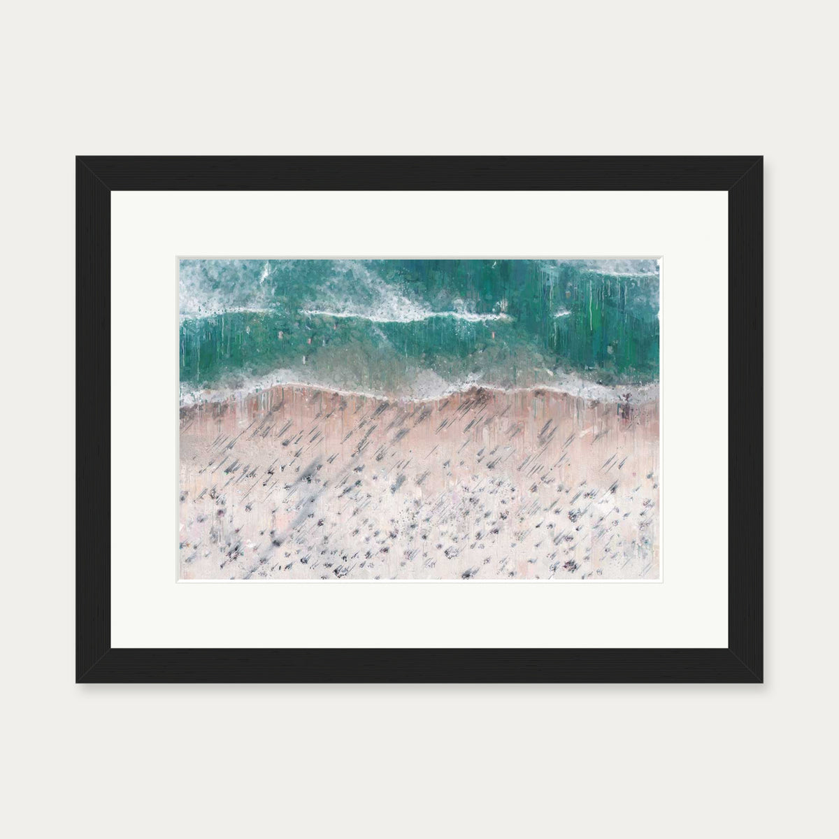 Sandy Beach Shore Landscape Art Print — 30 x 40 cm — Black Frame