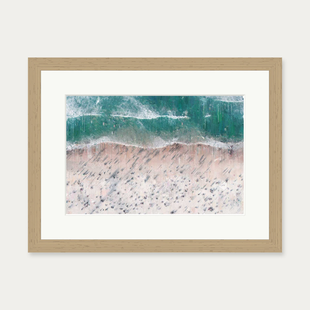 Sandy Beach Shore Landscape Art Print — 30 x 40 cm — Oak Frame