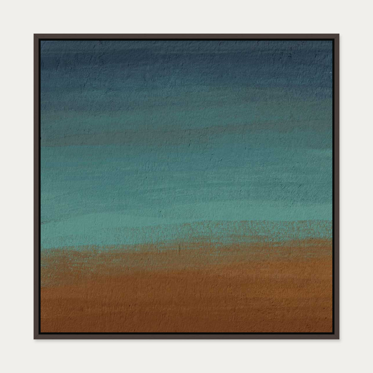Sandy Desert Dunes Canvas Art — 70 x 70 cm — Brown Frame
