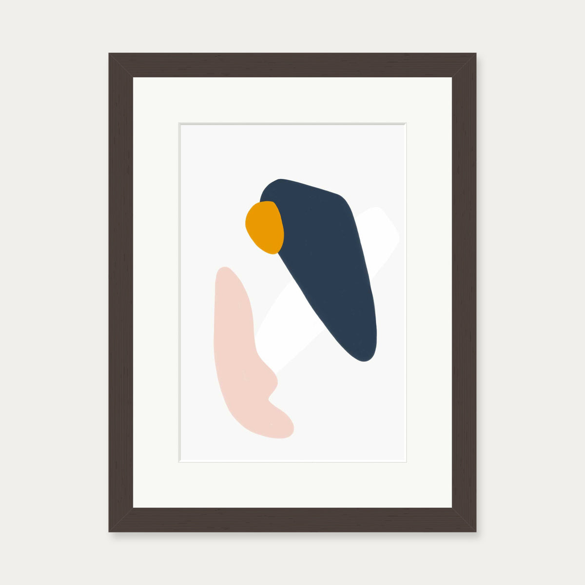 Scandi Minimal Art Print — 30 x 40 cm — Brown Frame