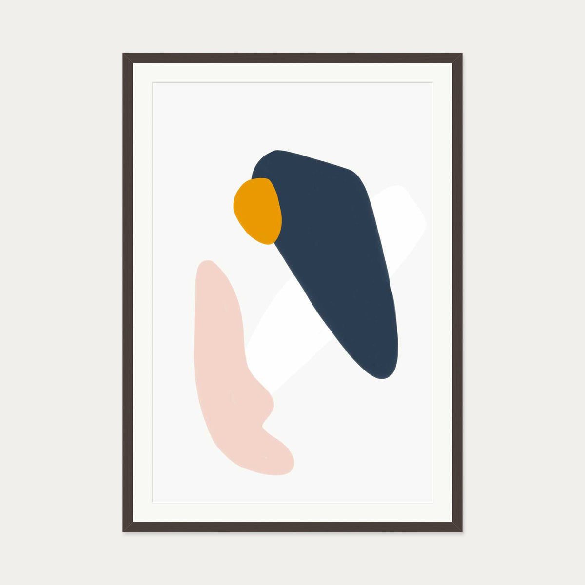 Scandi Minimal Art Print — 70 x 100 cm — Brown Frame
