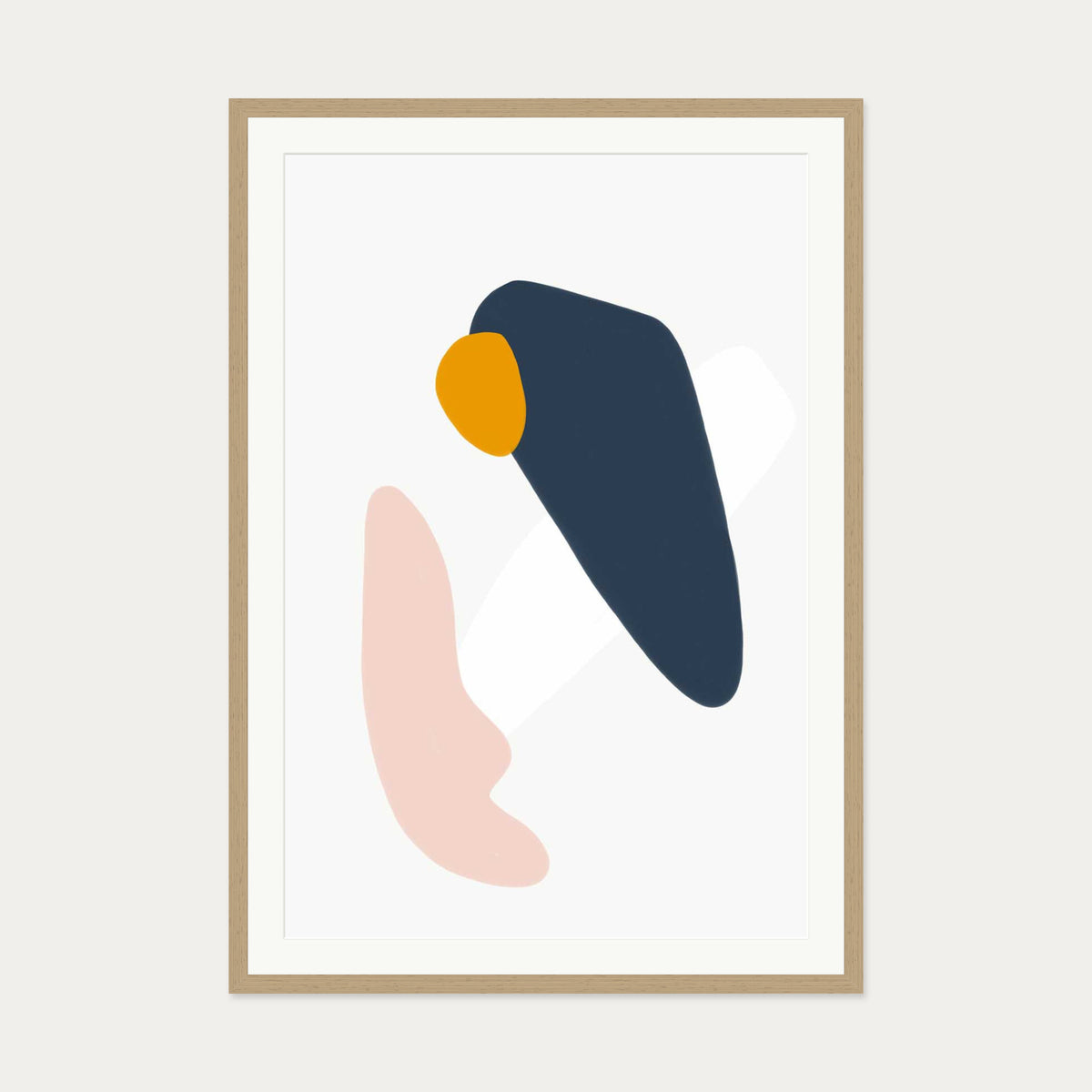 Scandi Minimal Art Print — 70 x 100 cm — Oak Frame