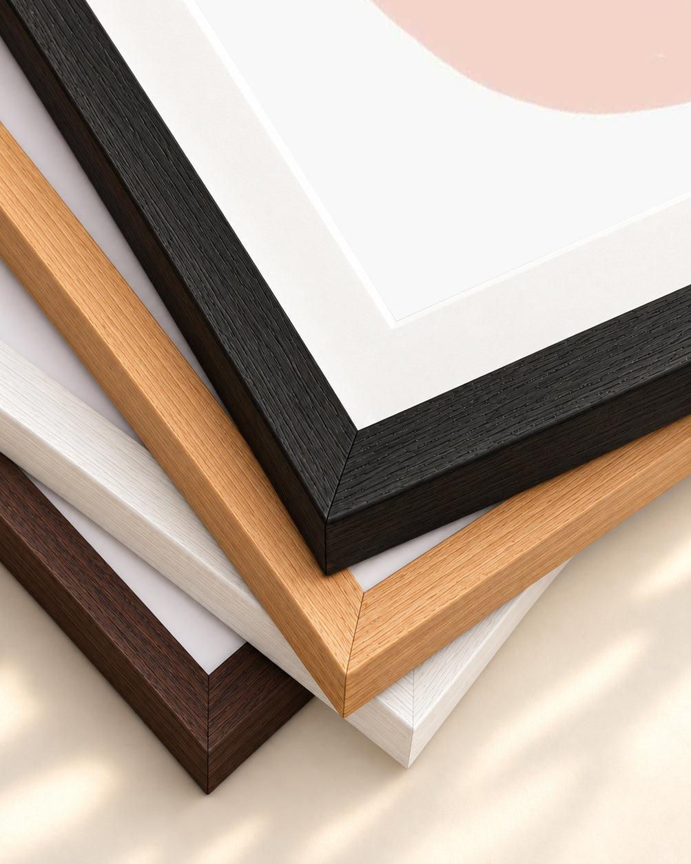 Scandi Minimal Art Print — framed print corner with 5 cm mount and bevel