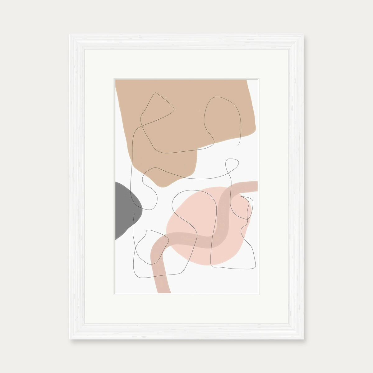 Scandi Shapes 2 Art Print — 30 x 40 cm — White Frame