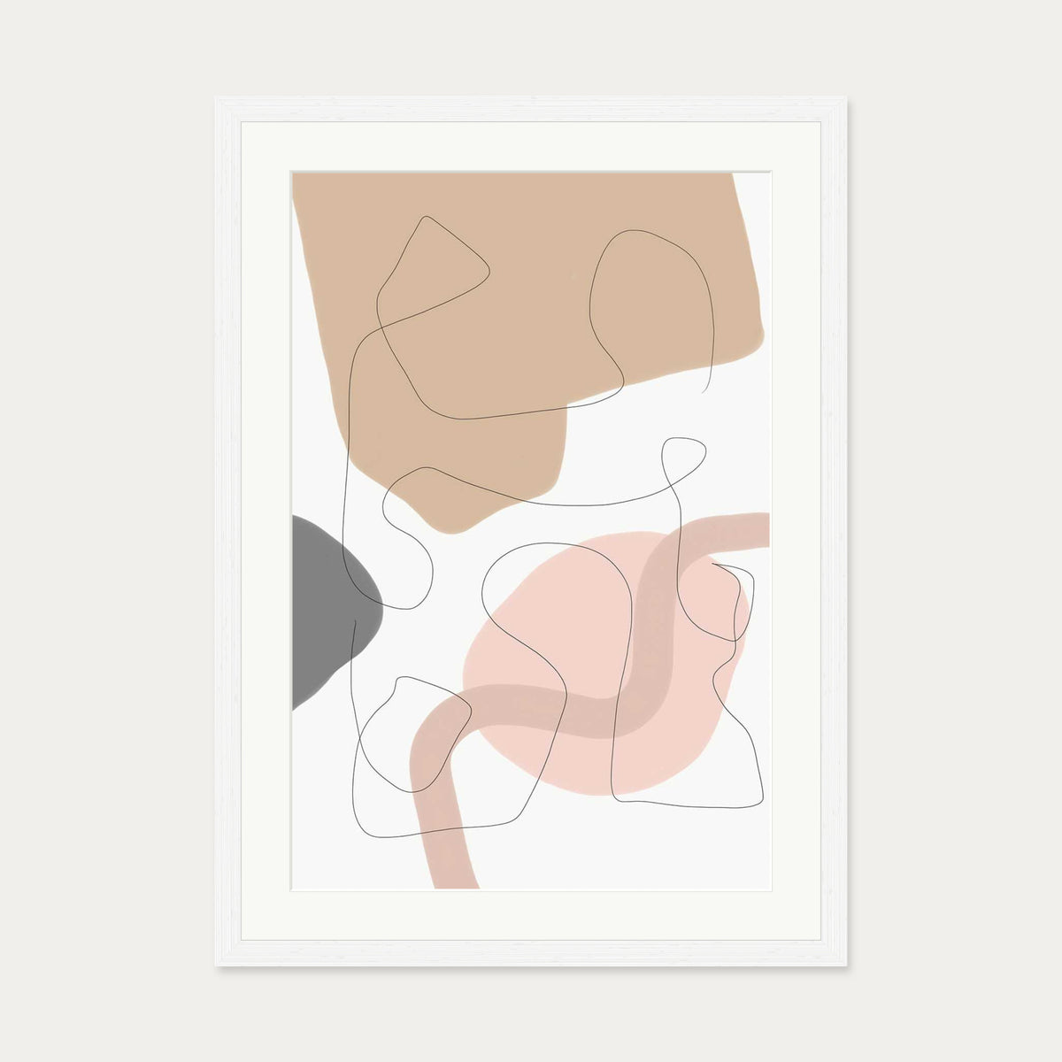 Scandi Shapes 2 Art Print — 50 x 70 cm — White Frame