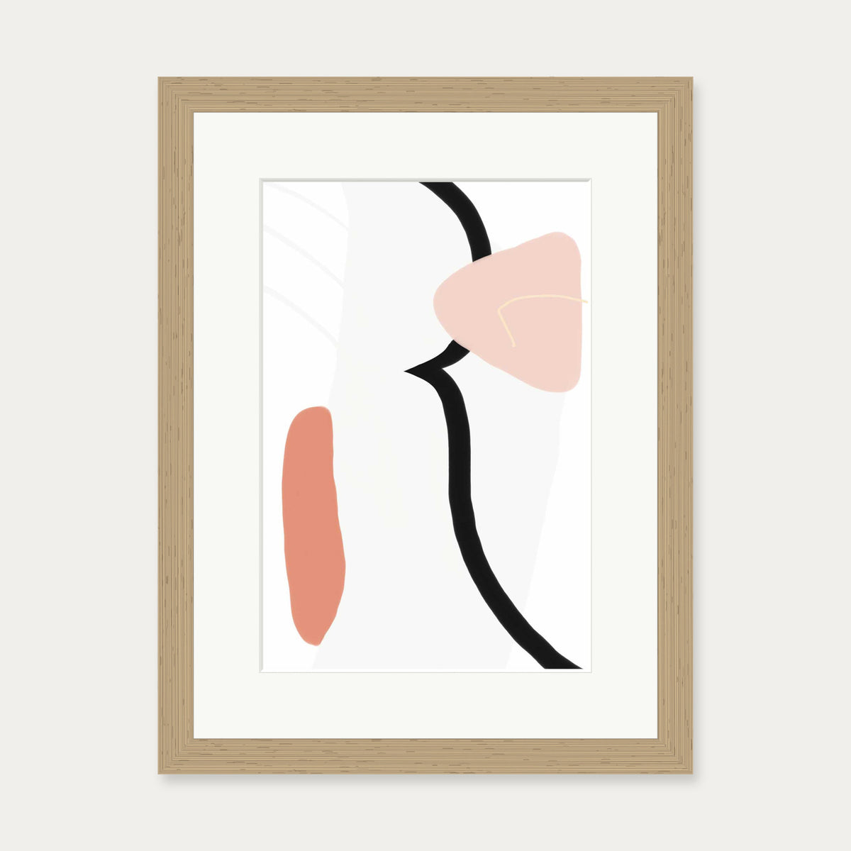 Scandi Shapes Art Print — 30 x 40 cm — Oak Frame