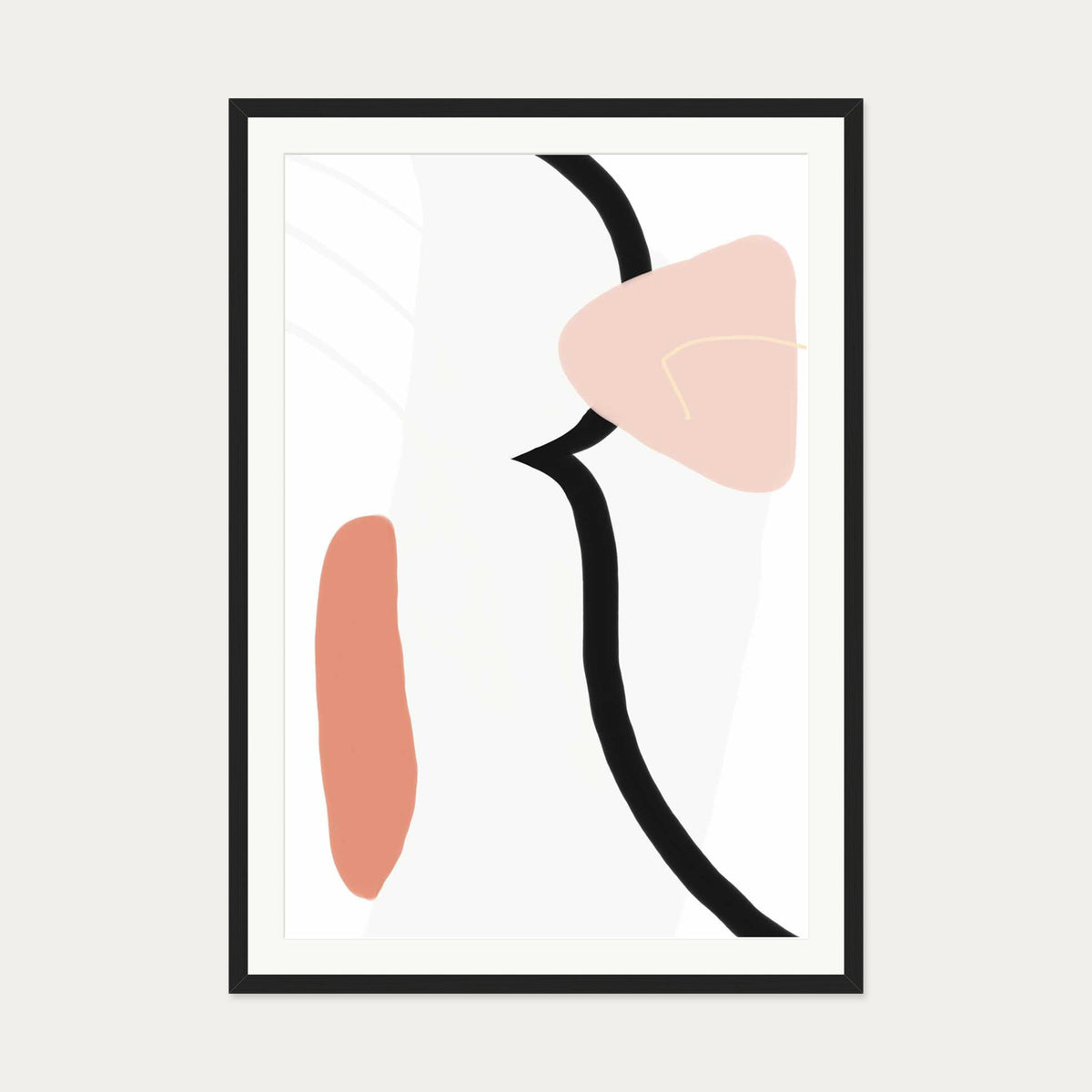 Scandi Shapes Art Print — 70 x 100 cm — Black Frame