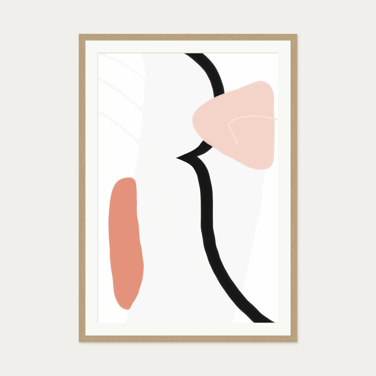 Scandi Shapes Art Print — 70 x 100 cm — Oak Frame