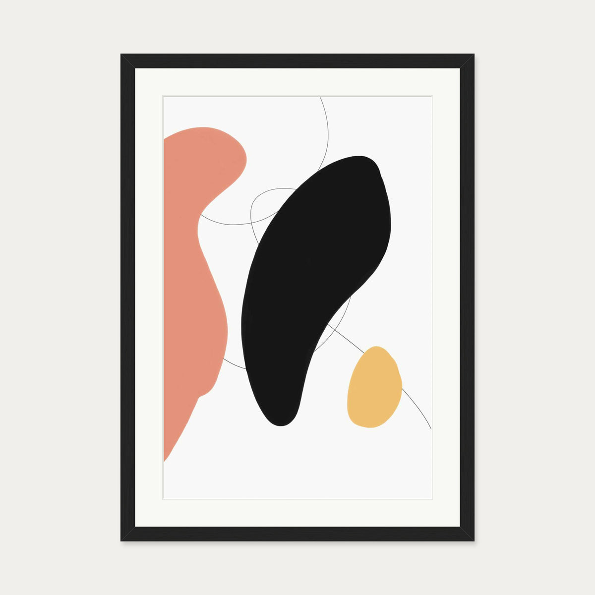Scandinavian Minimal Art Print — 50 x 70 cm — Black Frame