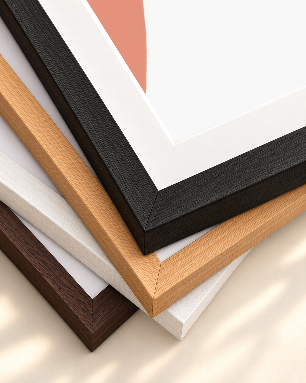 Scandinavian Minimal Art Print — framed print corner with 5 cm mount and bevel