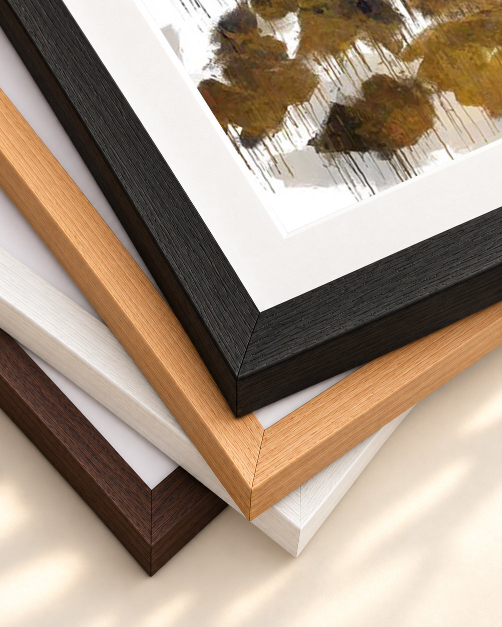 Scottish Highlands Impressionist Art Print — framed print corner with 5 cm mount and bevel