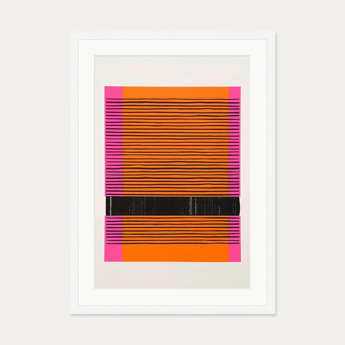 Screenprint Red Art Print — 50 x 70 cm — White Frame