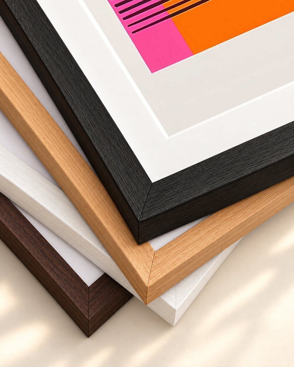 Screenprint Red Art Print — framed print corner with 5 cm mount and bevel
