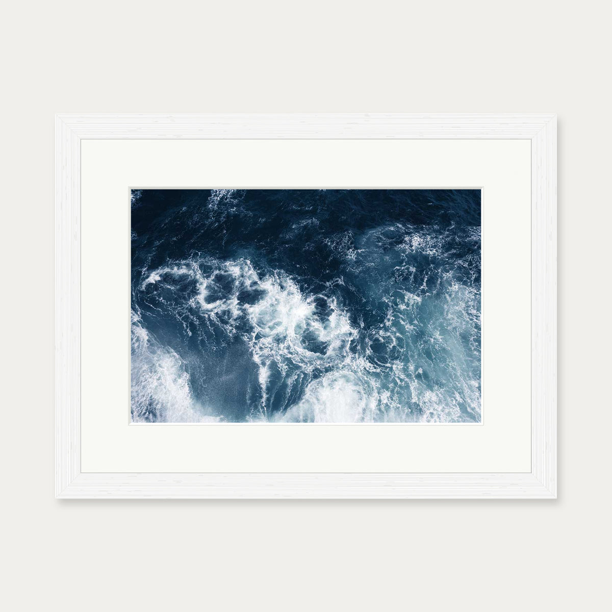 Sea Waves Wall Art Print — 30 x 40 cm — White Frame